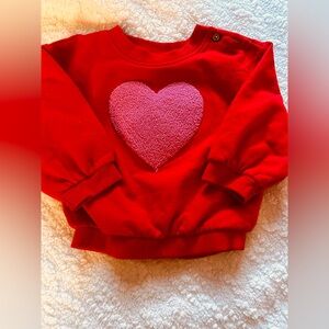 Cat & Jack Red Sweater with Pink Heart